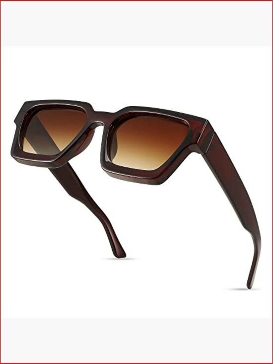 Retro Chunky Square Sunglasses UV400 Protection main image 5